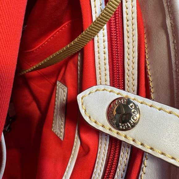 Dooney & Bourke Florentine Vacchetta Small Pocket Satchel Gray Italian Leather - Picture 16 of 16